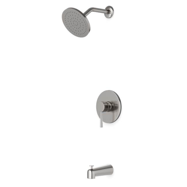ARTOS TS152BN Trova Round Pressure Balance Tub / Shower Trim Kit with Rain Head Brushed Nickel