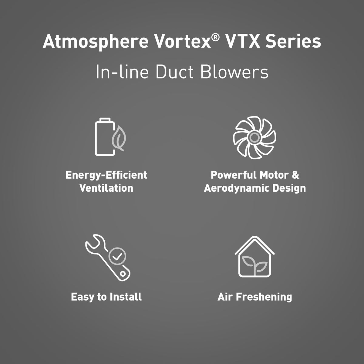 PANASONIC VTX800L Atmosphere Corded Centrifugal In-line Fan, 602 CFM