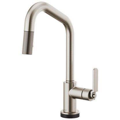 BRIZO Litze SmartTouch Pull-Down Kitchen Faucet with Angled Spout and Industrial Handle - Stainless, 64064LF-SS
