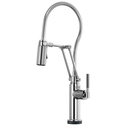BRIZO Litze SmartTouch Articulating Kitchen Faucet With Finished Hose - Chrome, 64143LF-PC