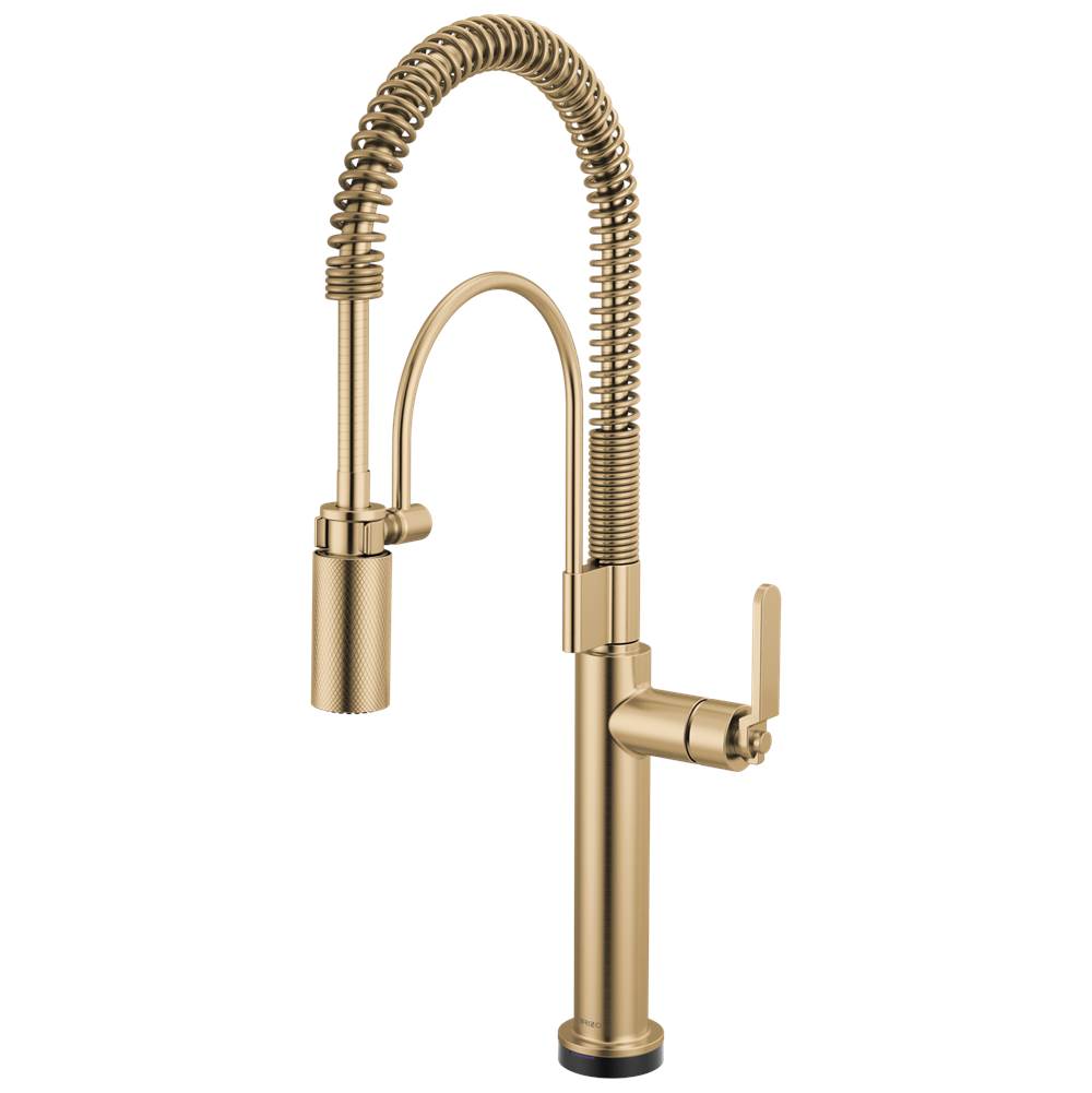 BRIZO Litze SmartTouch Semi-Professional Kitchen Faucet - Industrial Handle - Luxe Gold, 64344LF-GL