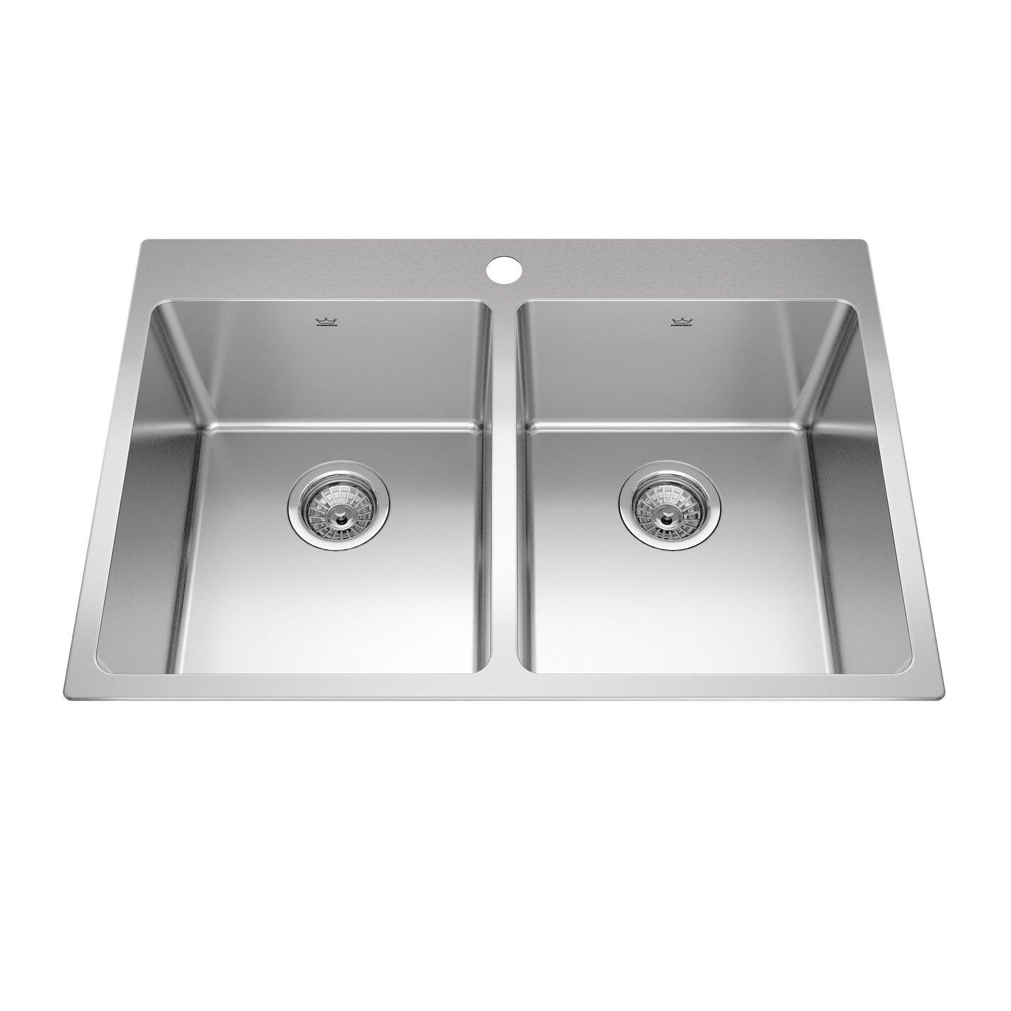 KINDRED BDL2131-9-1N Brookmore 31-in LR x 20.9-in FB x 9-in DP Drop in Double Bowl Stainless Steel Sink In Commercial Satin Finish