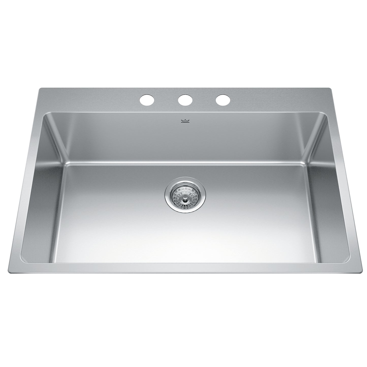 KINDRED BSL2131-9-3N Brookmore 31-in LR x 20.9-in FB x 9-in DP Drop in Single Bowl Stainless Steel Sink In Commercial Satin Finish