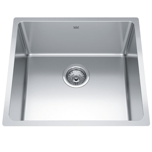 KINDRED BSU1820-9N Brookmore 19.6-in LR x 18.2-in FB x 9-in DP Undermount Single Bowl Stainless Steel Sink In Commercial Satin Finish