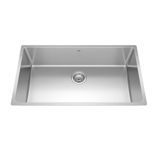 KINDRED BSU1832-9N Brookmore 32.5-in LR x 18.2-in FB x 9-in DP Undermount Single Bowl Stainless Steel Sink In Commercial Satin Finish