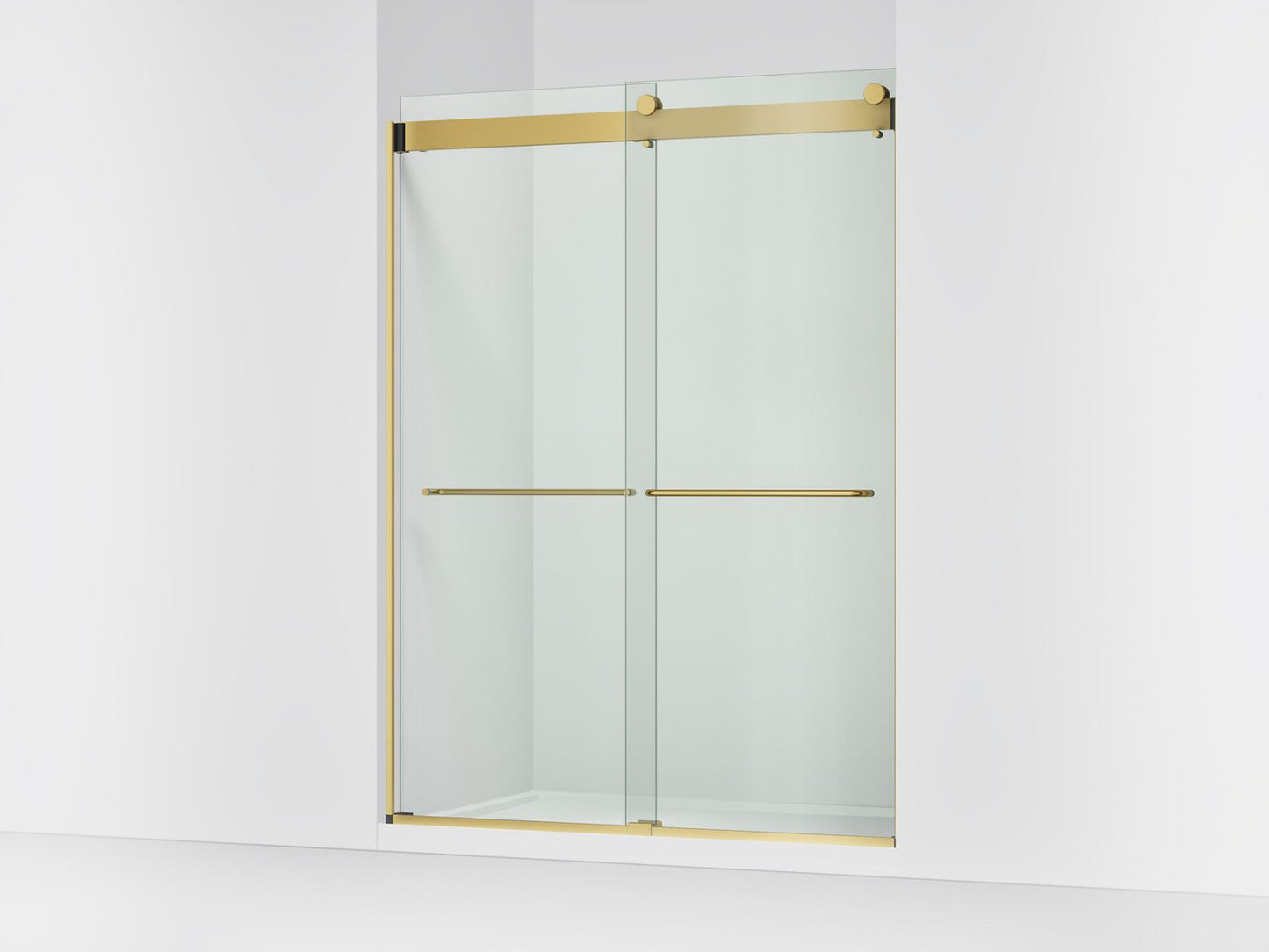 KOHLER K-CA33777-10L-2MB Stoneridge 54"-60" W x 80-1/4" H bypass shower door with 3/8"-thick Crystal Clear glass - Vibrant Brushed Moderne Brass