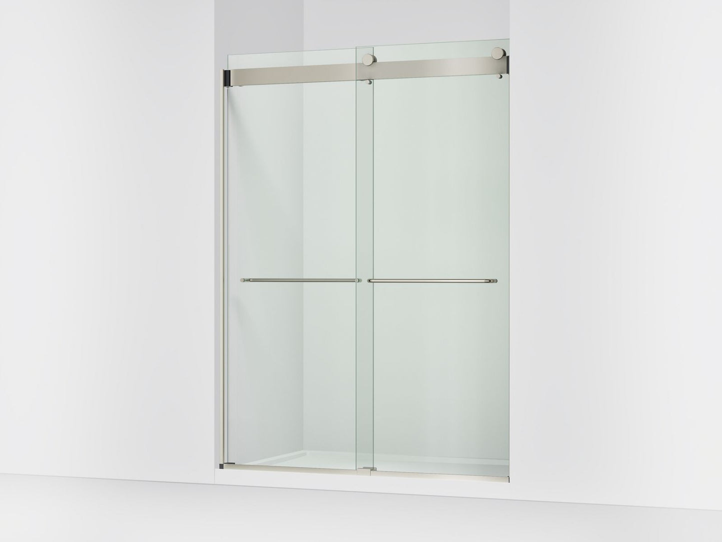 KOHLER K-CA33777-10L-BNK Stoneridge 54"-60" W x 80-1/4" H bypass shower door with 3/8"-thick Crystal Clear glass - Anodized Brushed Nickel