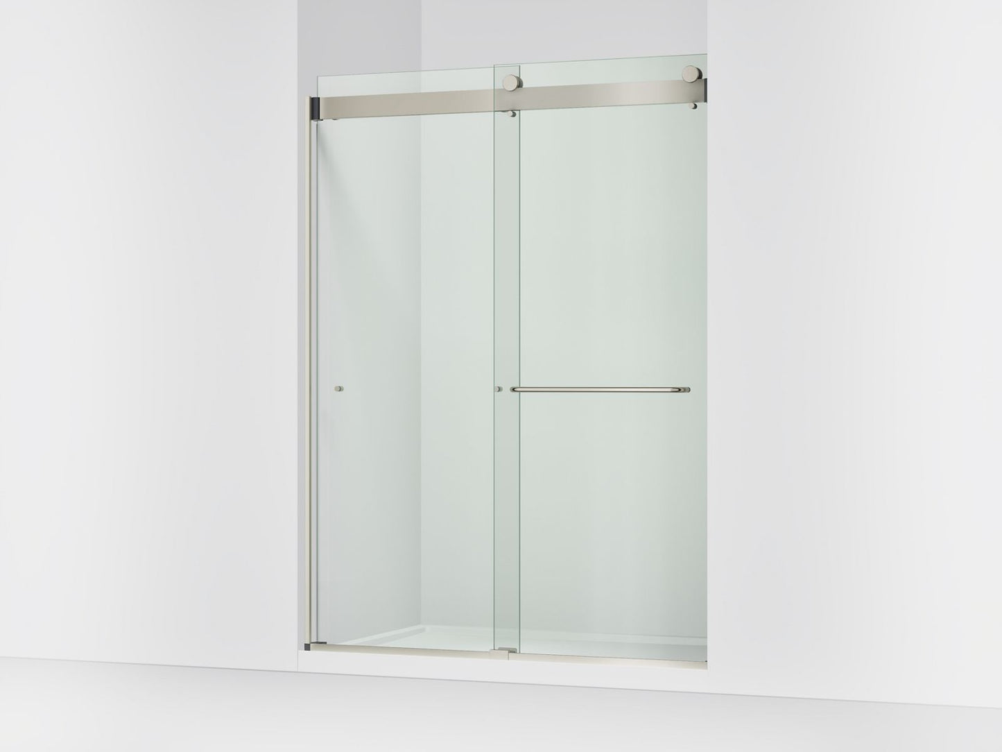 KOHLER K-CA33780-10L-BNK Stoneridge 54"-60" W x 80-1/4" H bypass shower door with 3/8"-thick Crystal Clear glass - Anodized Brushed Nickel
