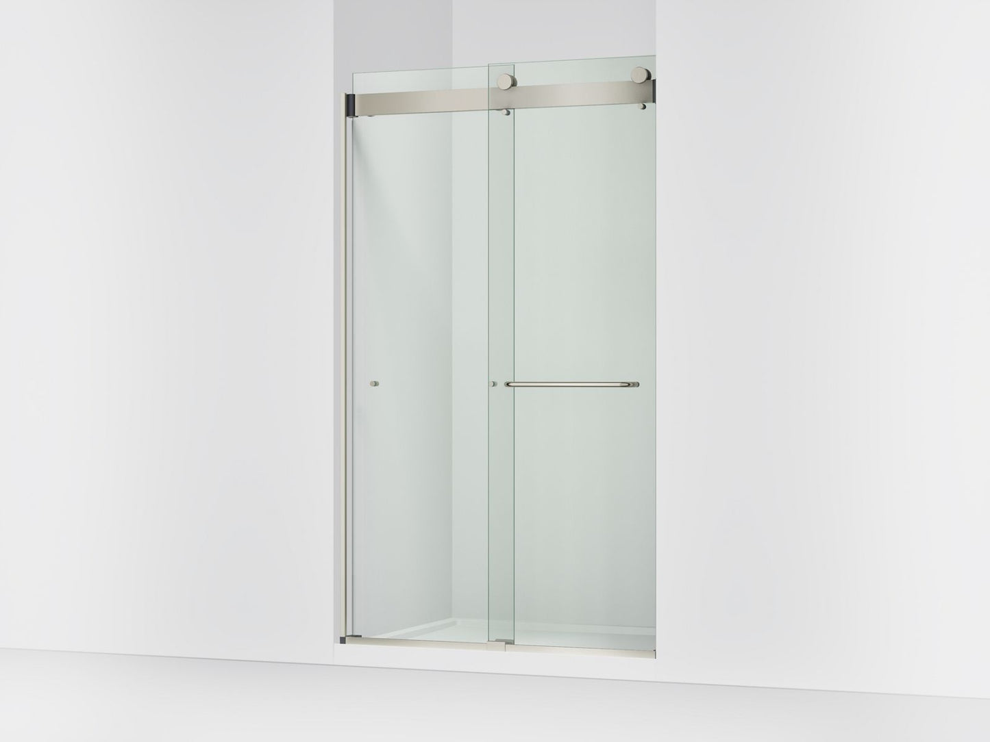 KOHLER K-CA33783-10L-BNK Stoneridge 44"-48" W x 80-1/4" H bypass shower door with 3/8"-thick Crystal Clear glass - Anodized Brushed Nickel