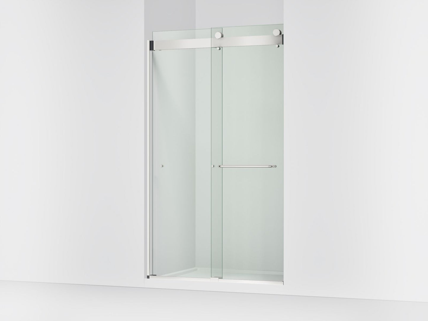 KOHLER K-CA33783-10L-SHP Stoneridge 44"-48" W x 80-1/4" H bypass shower door with 3/8"-thick Crystal Clear glass - Bright Polished Silver