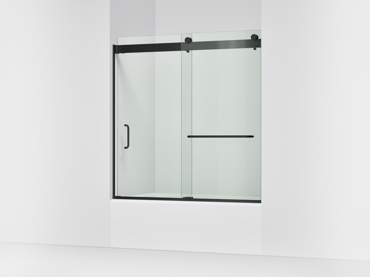 KOHLER K-CA33786-10L-BL Stoneridge 54"-60" W x 61-7/16" H bypass bath door with 3/8"-thick Crystal Clear glass - Matte Black