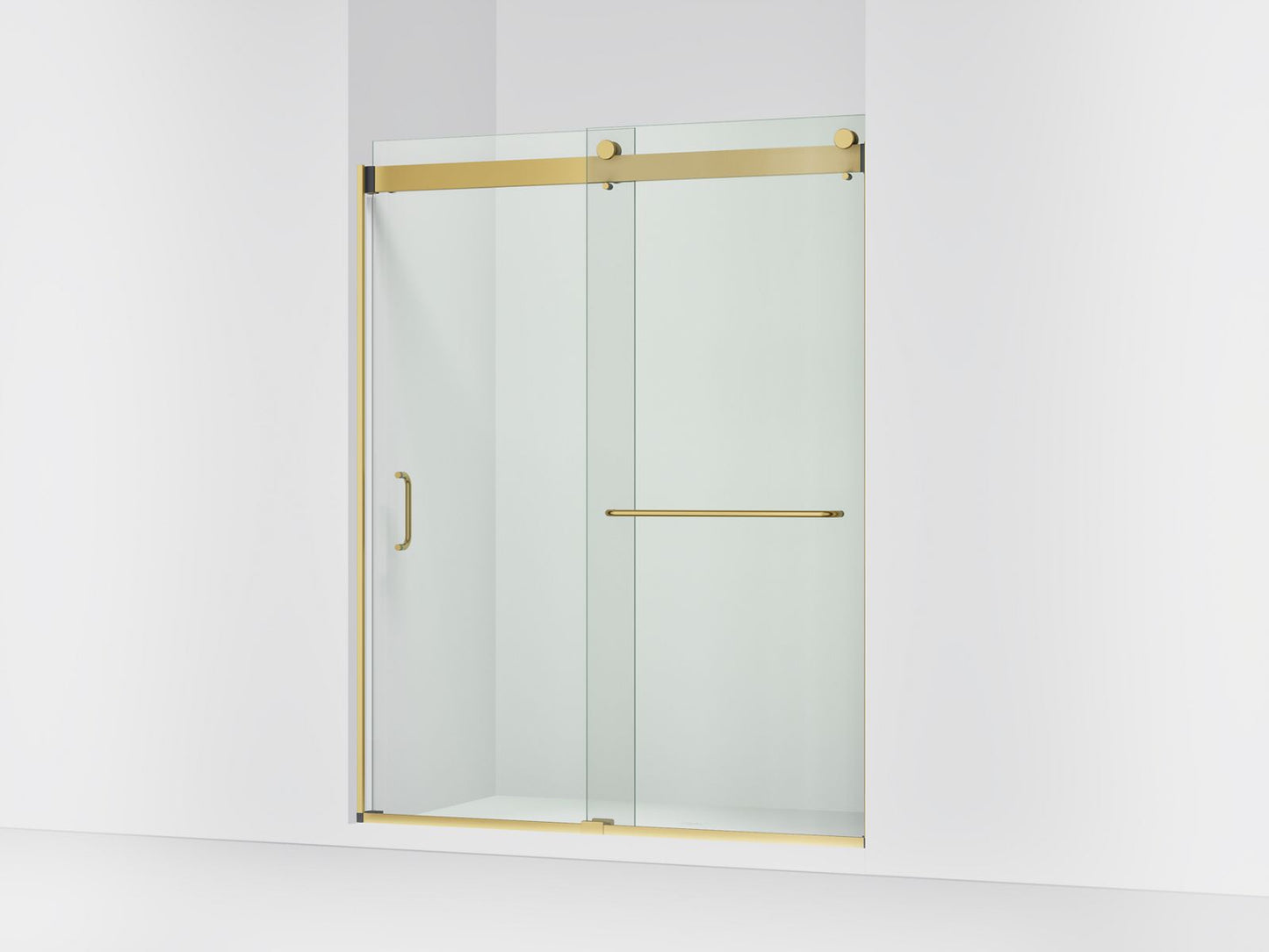 KOHLER K-CA33788-10L-2MB Stoneridge 60"-66" W x 80-1/4" H bypass shower door with 3/8"-thick Crystal Clear glass - Vibrant Brushed Moderne Brass