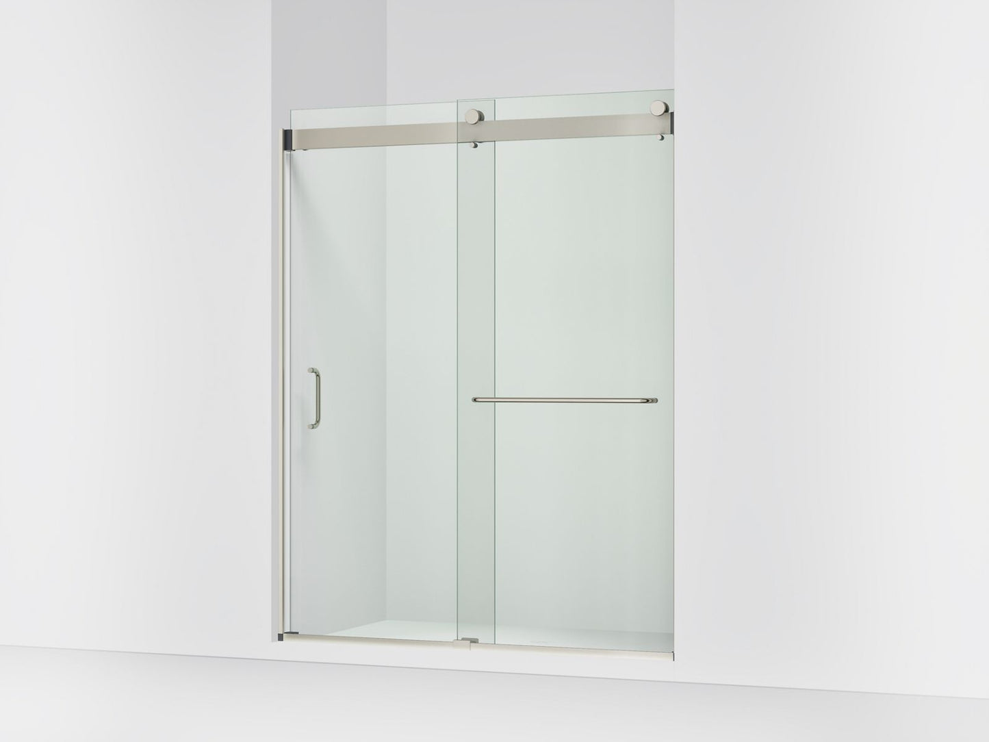 KOHLER K-CA33788-10L-BNK Stoneridge 60"-66" W x 80-1/4" H bypass shower door with 3/8"-thick Crystal Clear glass - Anodized Brushed Nickel