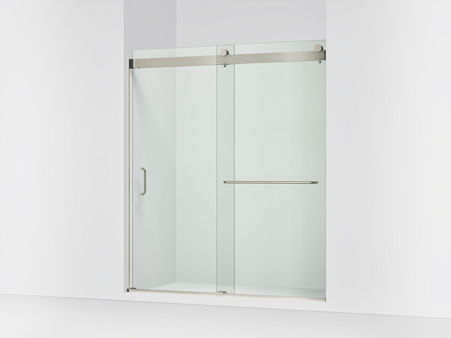KOHLER K-CA33789-10L-BNK Stoneridge 66"-72" W x 80-1/4" H bypass shower door with 3/8"-thick Crystal Clear glass - Anodized Brushed Nickel