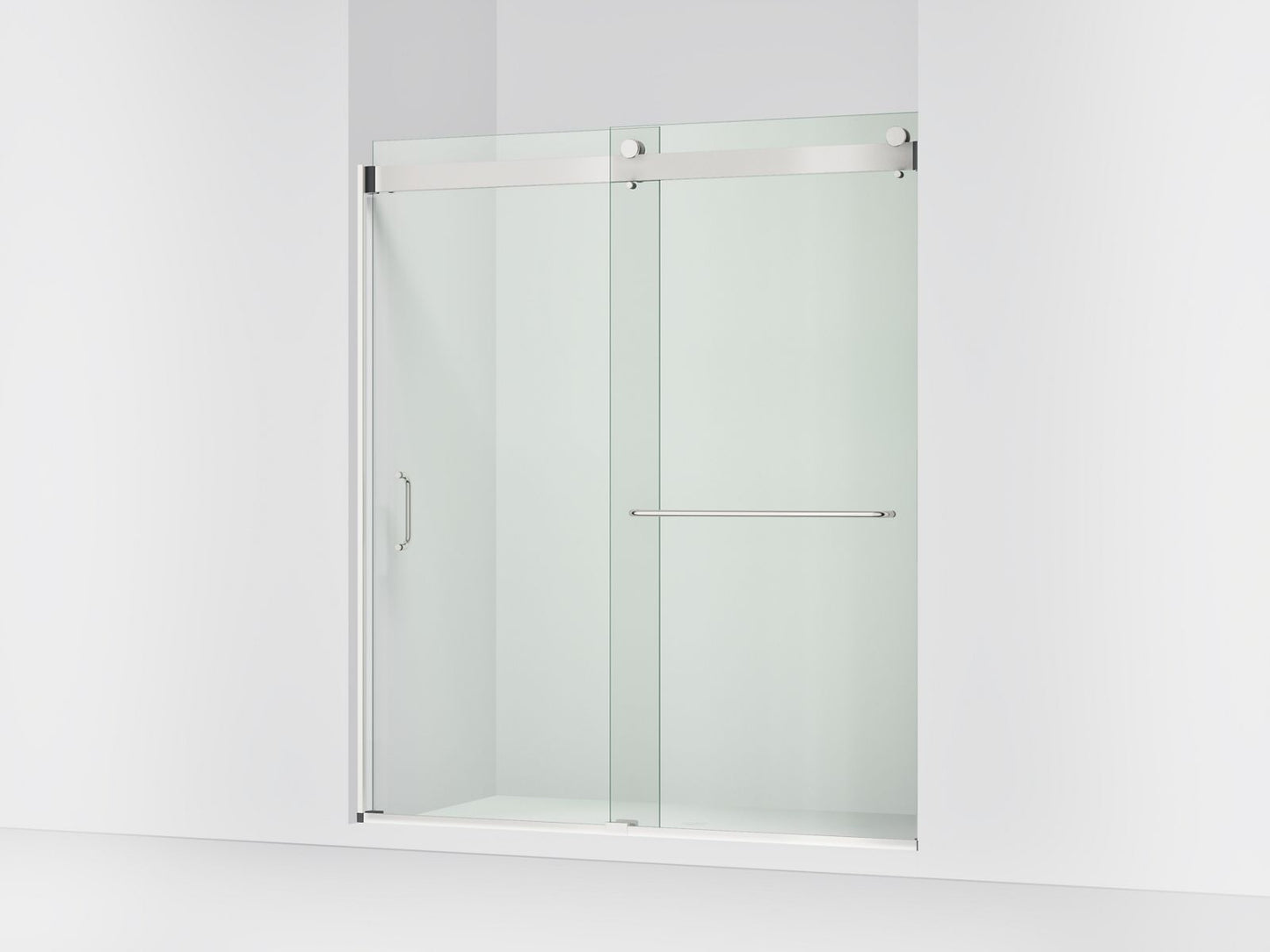 KOHLER K-CA33789-10L-SHP Stoneridge 66"-72" W x 80-1/4" H bypass shower door with 3/8"-thick Crystal Clear glass - Bright Polished Silver