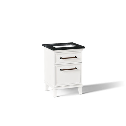 KOHLER K-CM29469-BD1-AEL Artifacts 24" bathroom vanity cabinet with sink and quartz top - Linen White
