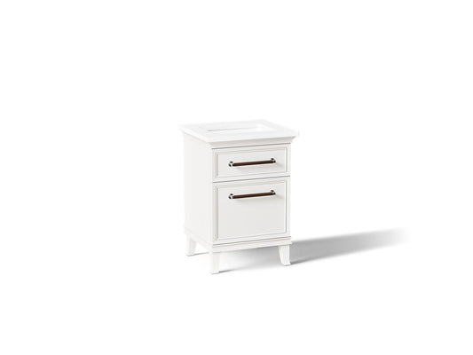 KOHLER K-CM29469-BD1-AWC Artifacts 24" bathroom vanity cabinet with sink and quartz top - Linen White