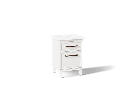 KOHLER K-CM29469-BD1-AWN Artifacts 24" bathroom vanity cabinet with sink and quartz top - Linen White