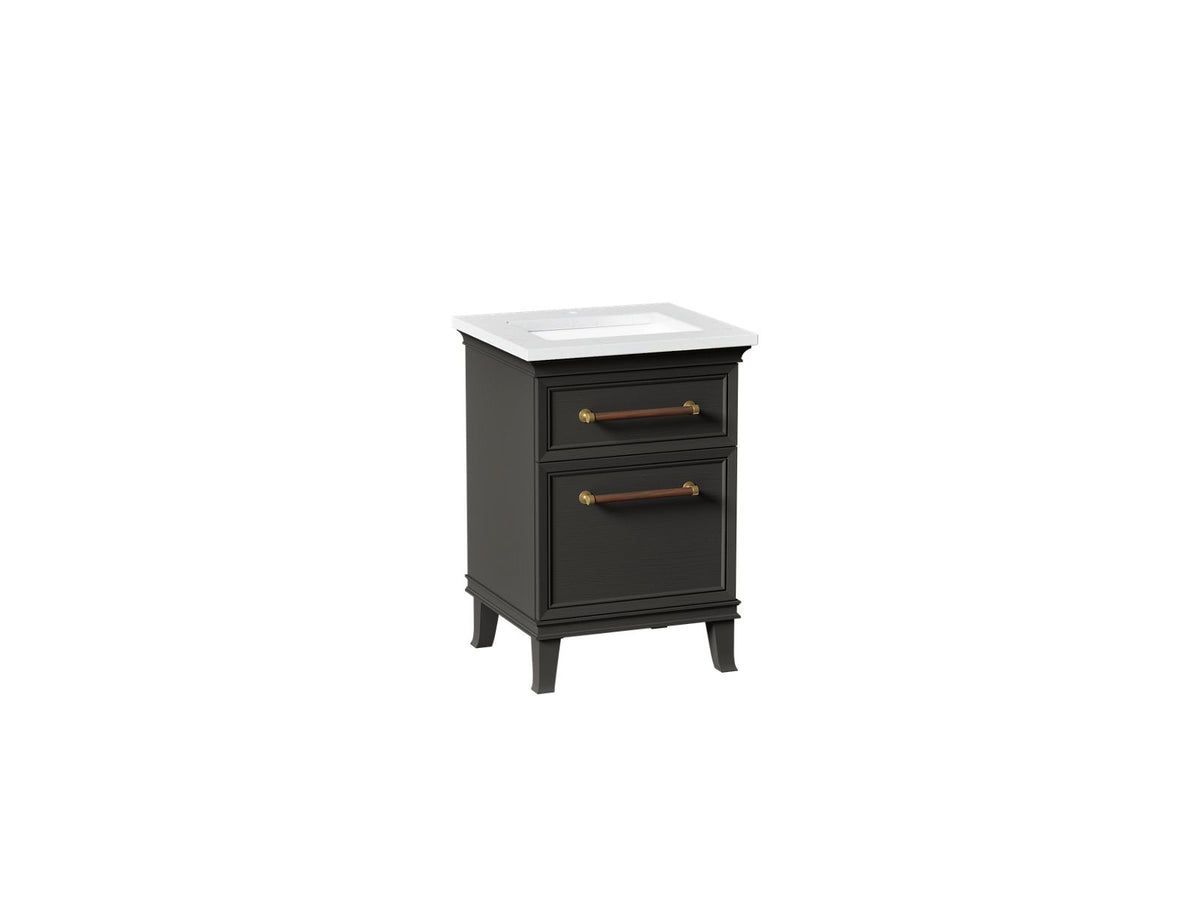 KOHLER K-CM29469-BD1-BTB Artifacts 24" Bathroom Vanity Cabinet With Sink And Quartz Top - Carbon Oak