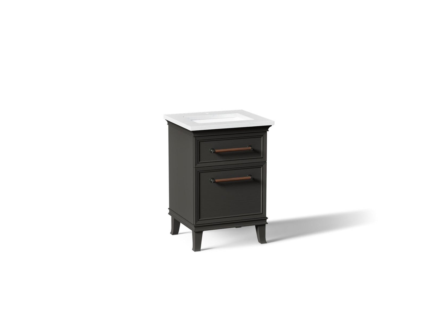 KOHLER K-CM29469-BD1-BTL Artifacts 24" bathroom vanity cabinet with sink and quartz top - Carbon Oak