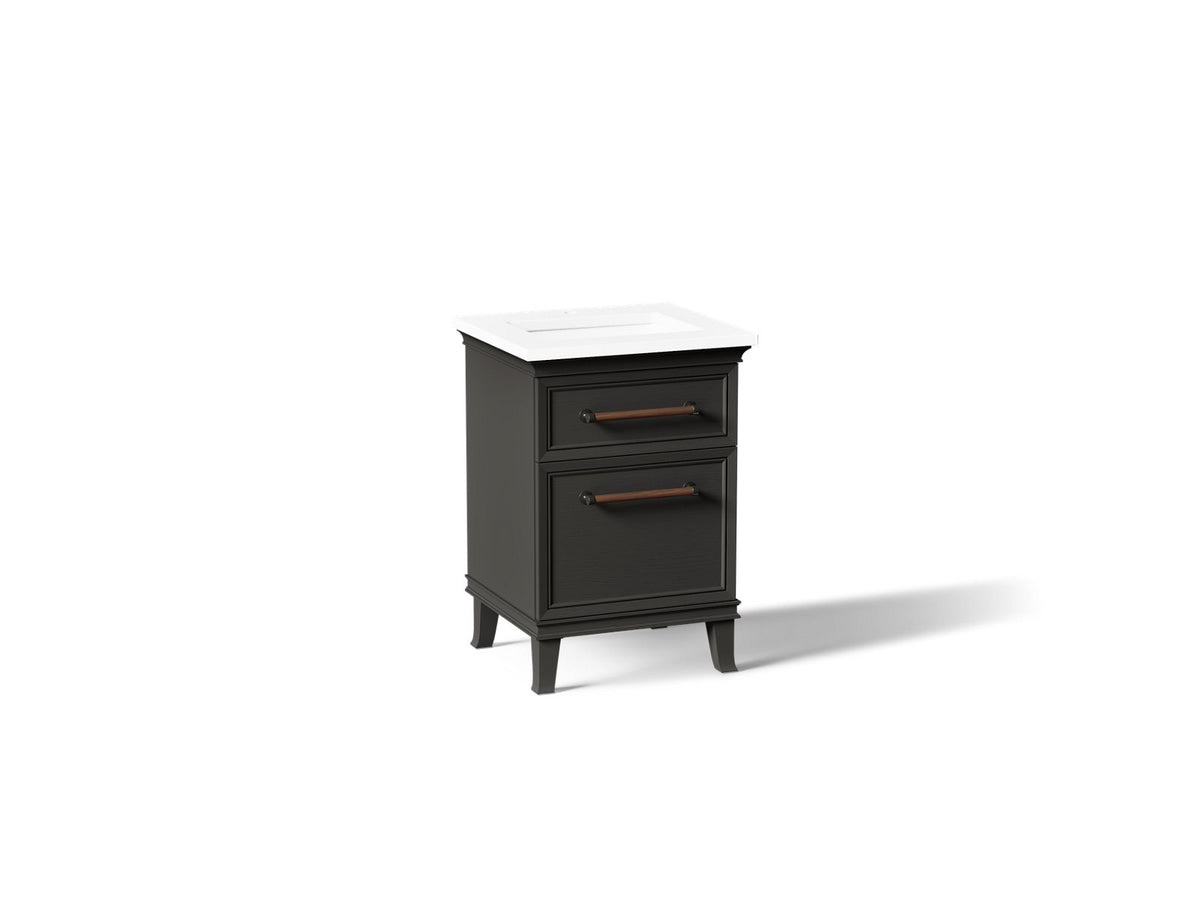 KOHLER K-CM29469-BD1-BWL Artifacts 24" Bathroom Vanity Cabinet With Sink And Quartz Top - Carbon Oak