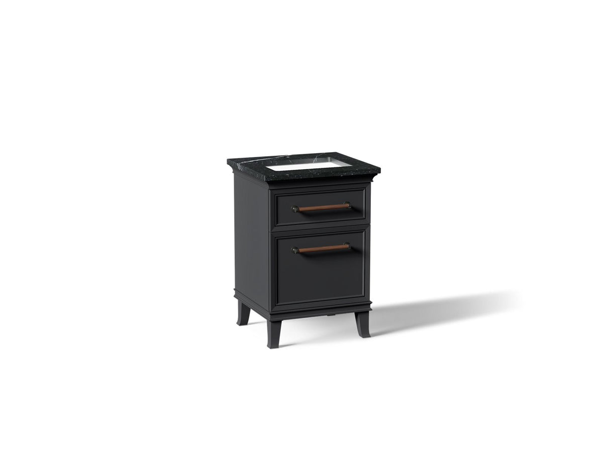 KOHLER K-CM29469-BD1-XEL Artifacts 24" Bathroom Vanity Cabinet With Sink And Quartz Top - Slate Grey