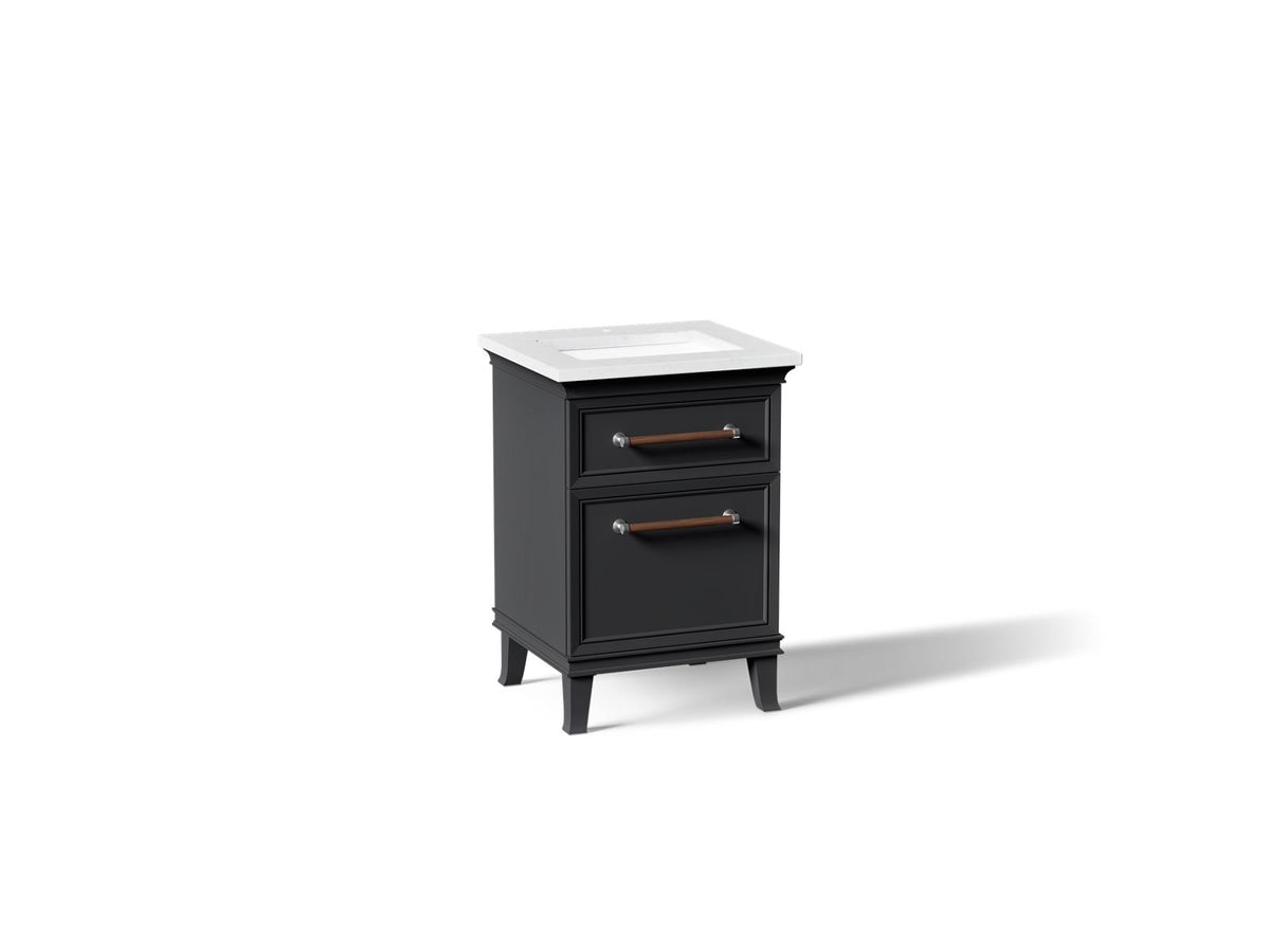 KOHLER K-CM29469-BD1-XTC Artifacts 24" Bathroom Vanity Cabinet With Sink And Quartz Top - Slate Grey