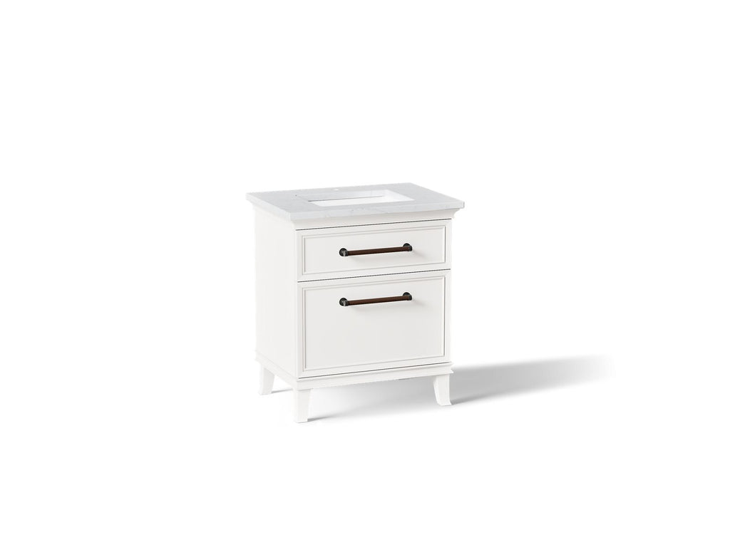 KOHLER K-CM29480-BD2-ATL Artifacts 30" Bathroom Vanity Cabinet With Sink And Quartz Top - Linen White
