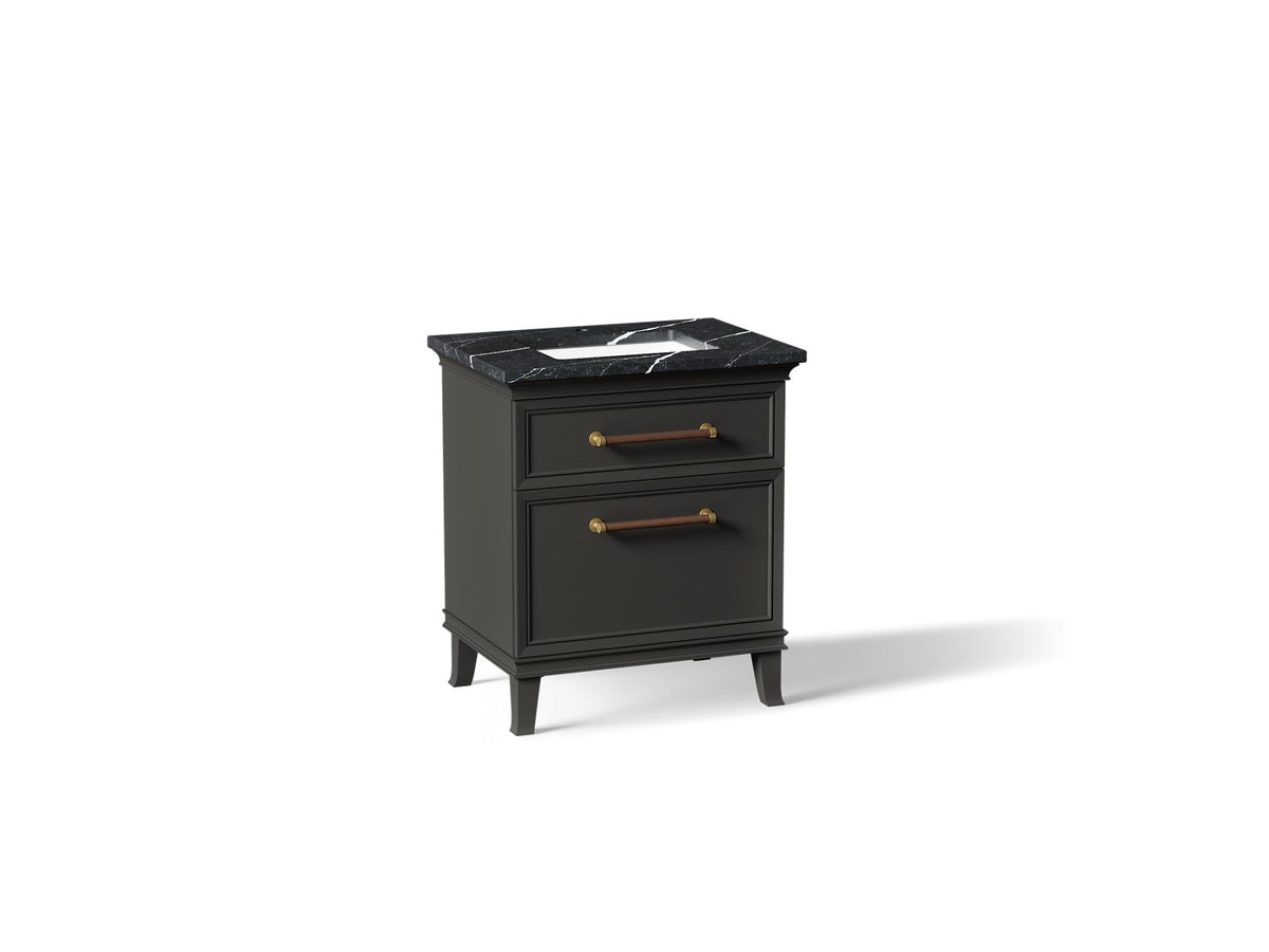 KOHLER K-CM29480-BD2-BEB Artifacts 30" Bathroom Vanity Cabinet With Sink And Quartz Top - Carbon Oak