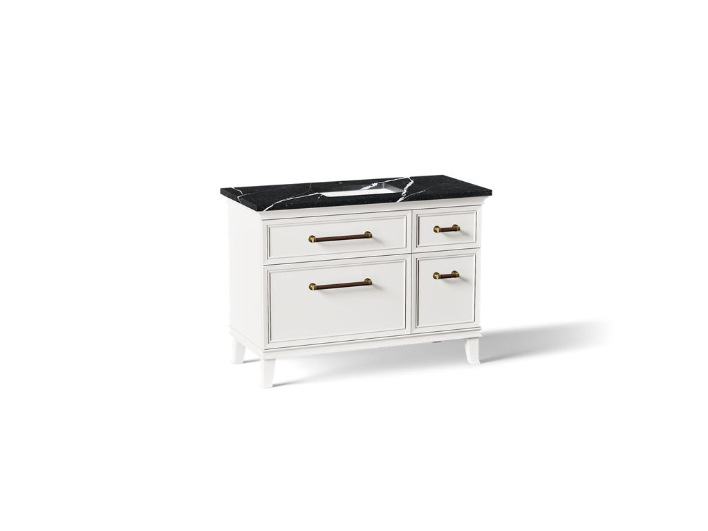 KOHLER K-CM29481-BD4-AEB Artifacts 48" Bathroom Vanity Cabinet With Sink And Quartz Top - Linen White
