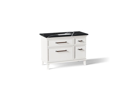KOHLER K-CM29481-BD4-AEC Artifacts 48" bathroom vanity cabinet with sink and quartz top - Linen White