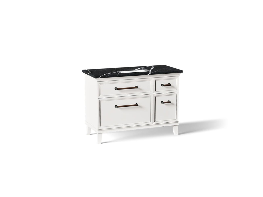KOHLER K-CM29481-BD4-AEL Artifacts 48" Bathroom Vanity Cabinet With Sink And Quartz Top - Linen White