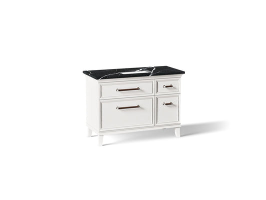 KOHLER K-CM29481-BD4-AEN Artifacts 48" bathroom vanity cabinet with sink and quartz top - Linen White