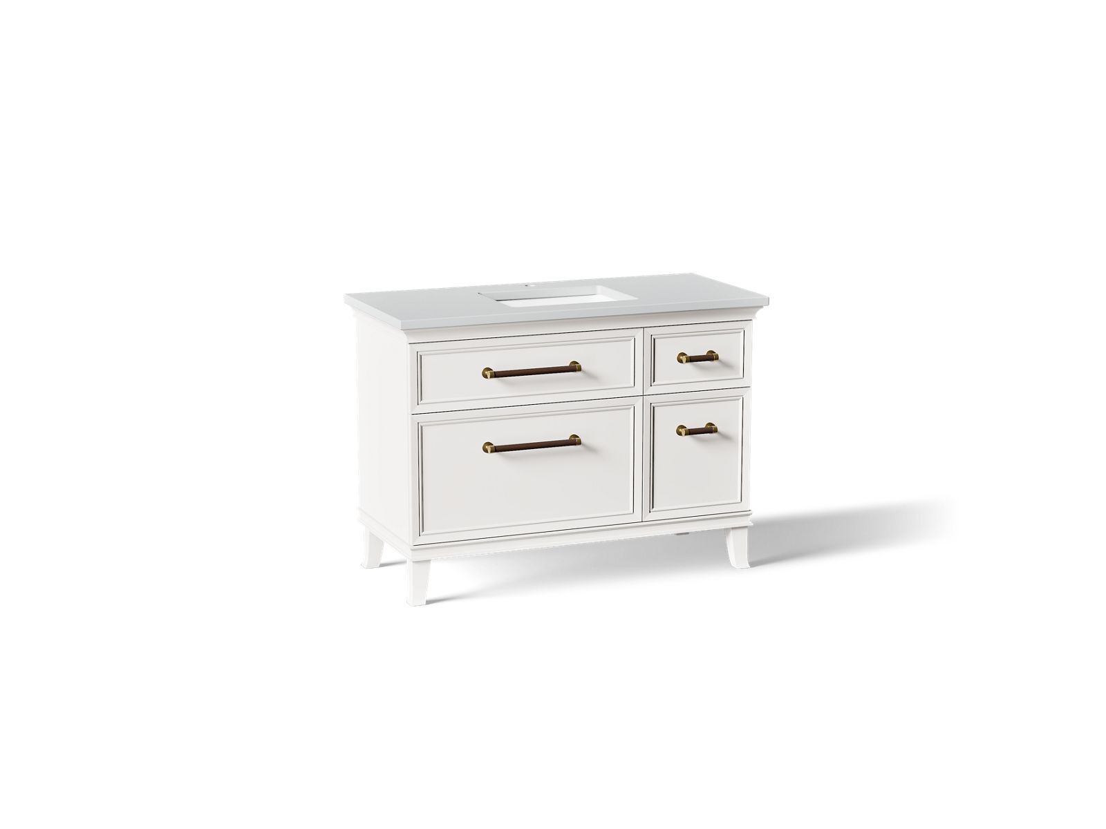 KOHLER K-CM29481-BD4-AWB Artifacts 48" Bathroom Vanity Cabinet With Sink And Quartz Top - Linen White