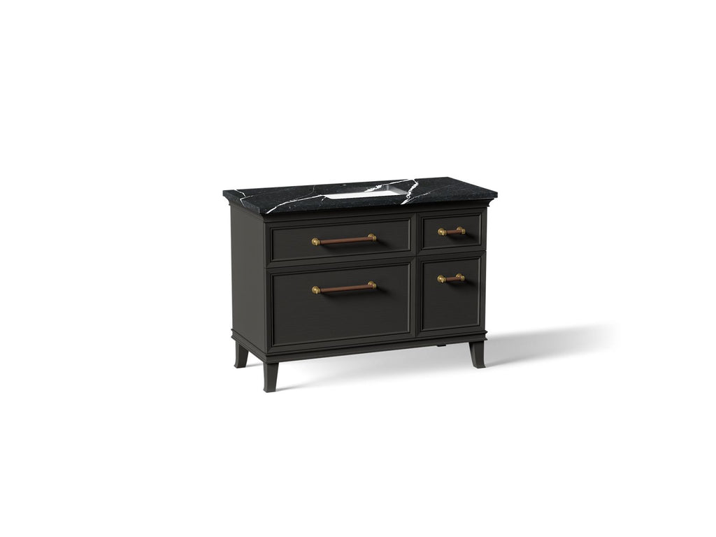 KOHLER K-CM29481-BD4-BEB Artifacts 48" Bathroom Vanity Cabinet With Sink And Quartz Top - Carbon Oak