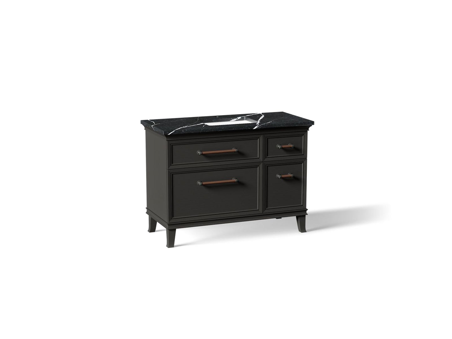 KOHLER K-CM29481-BD4-BEL Artifacts 48" bathroom vanity cabinet with sink and quartz top - Carbon Oak