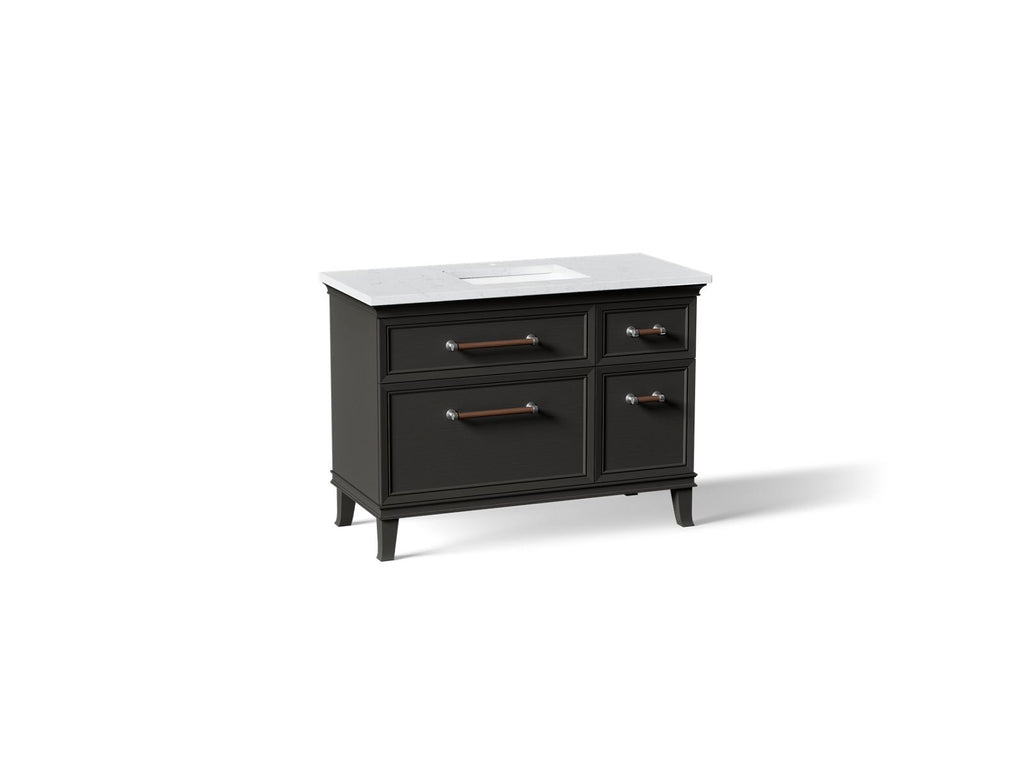 KOHLER K-CM29481-BD4-BTC Artifacts 48" Bathroom Vanity Cabinet With Sink And Quartz Top - Carbon Oak
