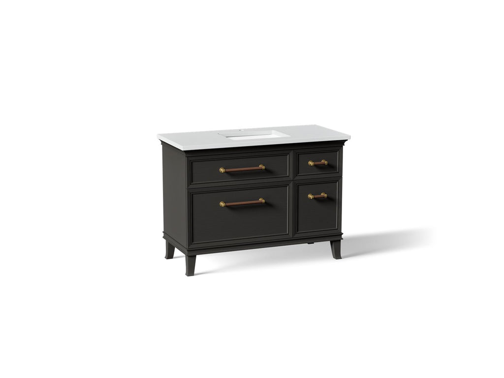 KOHLER K-CM29481-BD4-BWB Artifacts 48" Bathroom Vanity Cabinet With Sink And Quartz Top - Carbon Oak