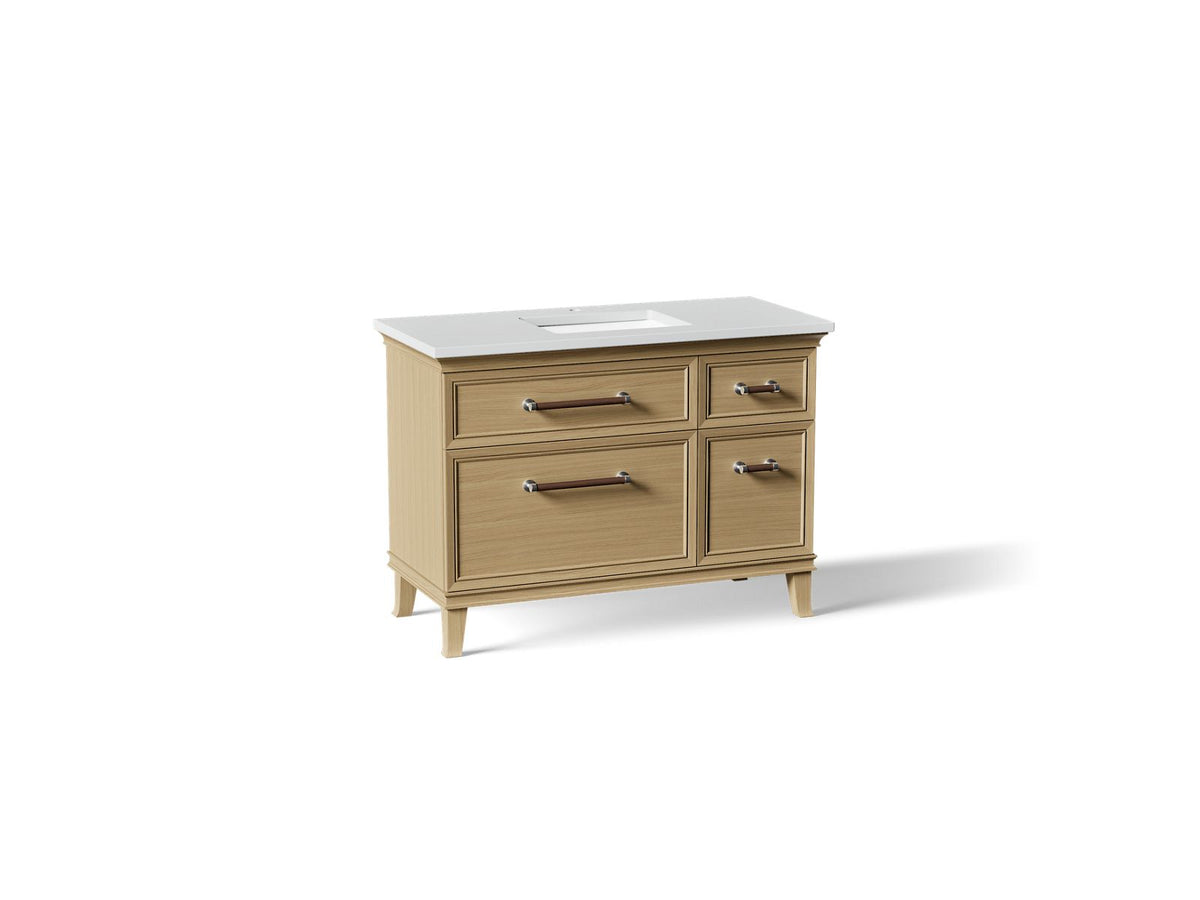 KOHLER K-CM29481-BD4-KWC Artifacts 48" Bathroom Vanity Cabinet With Sink And Quartz Top - Light Oak