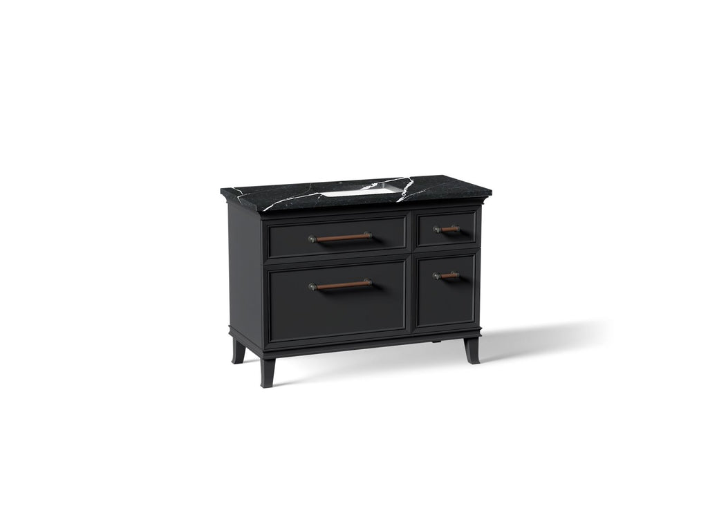 KOHLER K-CM29481-BD4-XEL Artifacts 48" Bathroom Vanity Cabinet With Sink And Quartz Top - Slate Grey