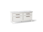 KOHLER K-CM29482-BD6-ATN Artifacts 72" Bathroom Vanity Cabinet With Sinks And Quartz Top - Linen White