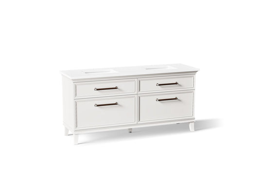 KOHLER K-CM29482-BD6-AWN Artifacts 72" bathroom vanity cabinet with sinks and quartz top - Linen White
