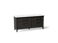 KOHLER K-CM29482-BD6-BTB Artifacts 72" Bathroom Vanity Cabinet With Sinks And Quartz Top - Carbon Oak