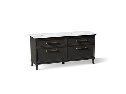 KOHLER K-CM29482-BD6-BTB Artifacts 72" bathroom vanity cabinet with sinks and quartz top - Carbon Oak
