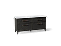 KOHLER K-CM29482-BD6-BTC Artifacts 72" Bathroom Vanity Cabinet With Sinks And Quartz Top - Carbon Oak
