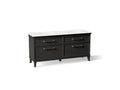 KOHLER K-CM29482-BD6-BWC Artifacts 72" Bathroom Vanity Cabinet With Sinks And Quartz Top - Carbon Oak