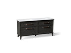 KOHLER K-CM29482-BD6-WTN Artifacts 72" Bathroom Vanity Cabinet With Sinks And Quartz Top - Carbon Oak