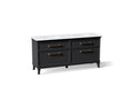 KOHLER K-CM29482-BD6-XTB Artifacts 72" Bathroom Vanity Cabinet With Sinks And Quartz Top - Slate Grey