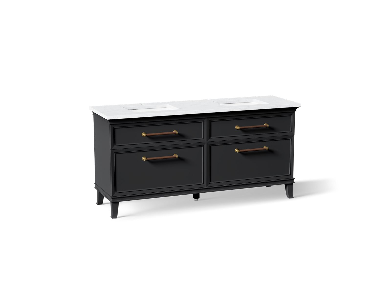 KOHLER K-CM29482-BD6-XTB Artifacts 72" Bathroom Vanity Cabinet With Sinks And Quartz Top - Slate Grey