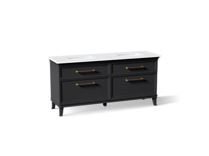 KOHLER K-CM29482-BD6-XTB Artifacts 72" bathroom vanity cabinet with sinks and quartz top - Slate Grey